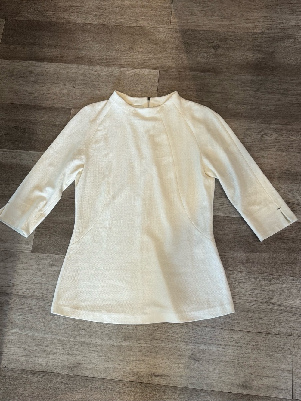 Marc Cain Cream Back Zip Structured Tunic Top | Size N4 / US 8